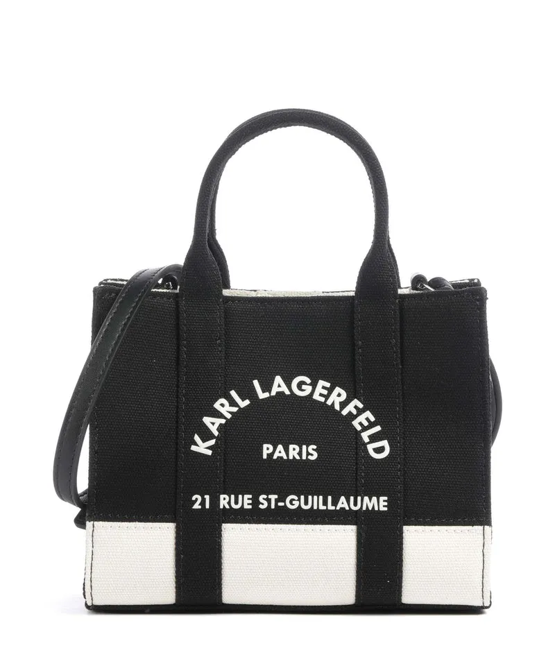 Karl Lagerfeld K/Rue St Guillaume Medium Bolso de mano cannoli cream/black
