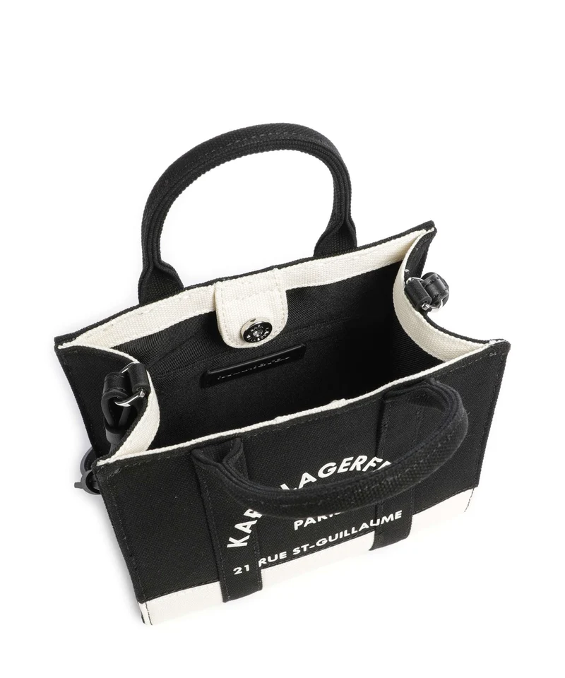 Karl Lagerfeld K/Rue St Guillaume Medium Bolso de mano cannoli cream/black