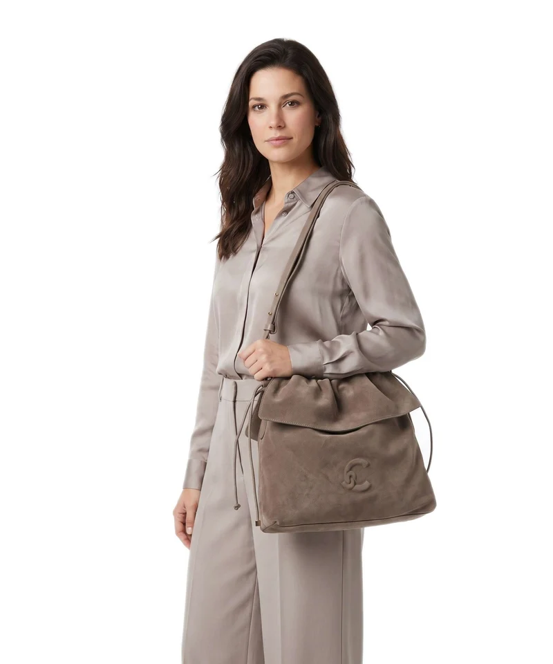 Coccinelle Lidia Suede Bolso de hobo warm taupe