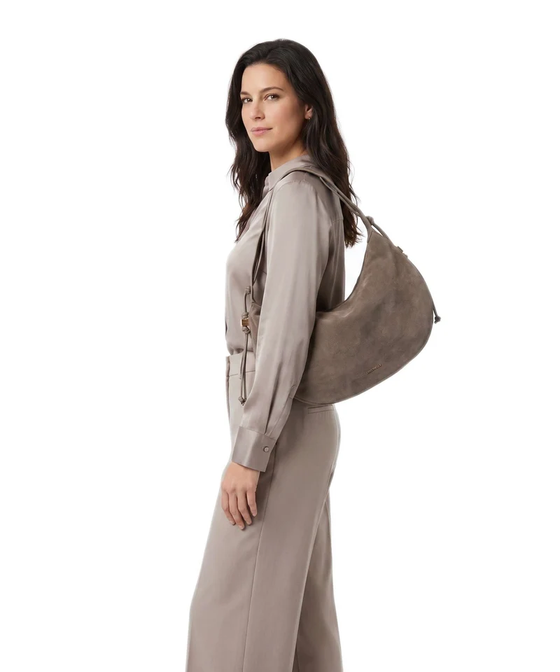 Coccinelle Thess Suede Bolso de hobo warm taupe
