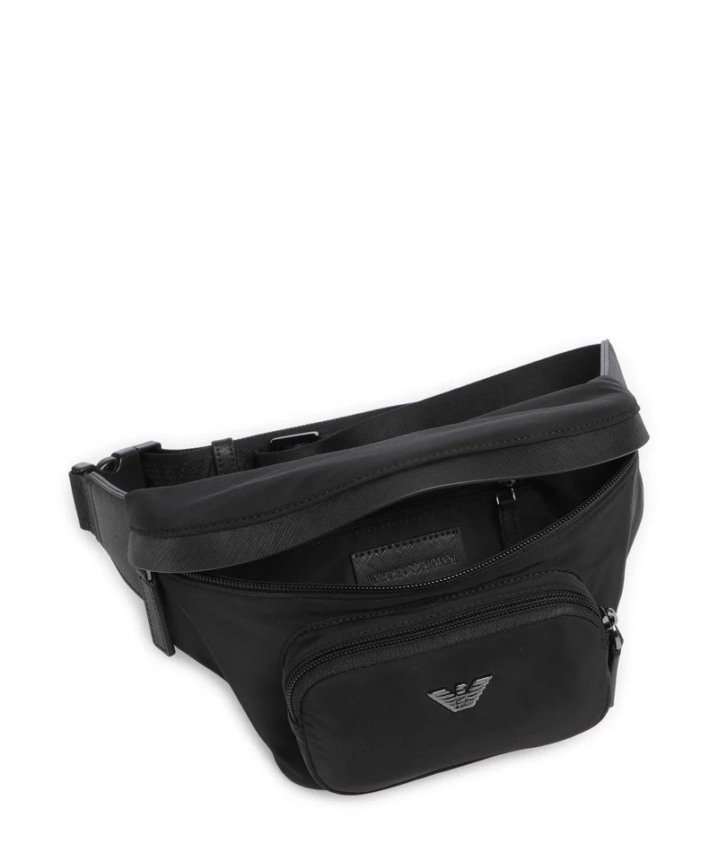 Emporio Armani Nylon Recycled Riñonera black beauty