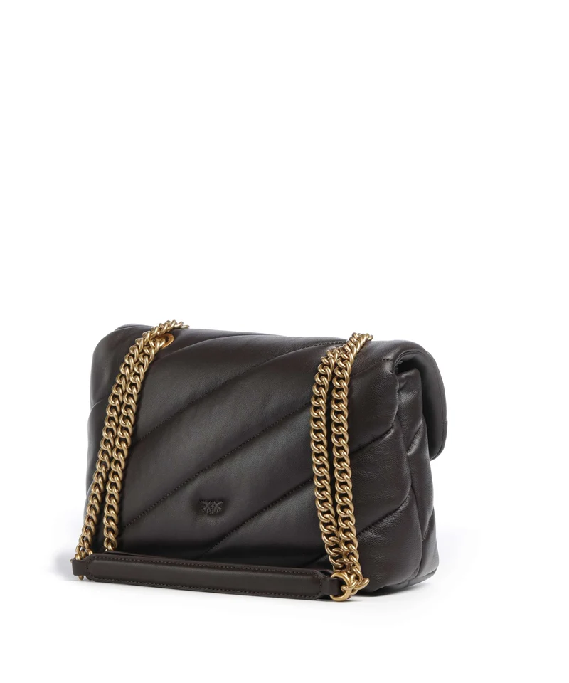 Pinko Love Puff Classic New Buckle Bolso de hombro marrone marasca/antique gold