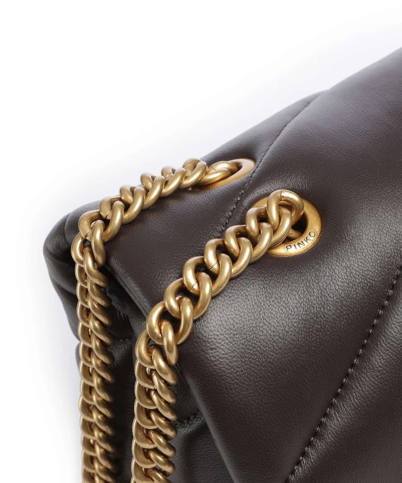 Pinko Love Puff Classic New Buckle Bolso de hombro marrone marasca/antique gold