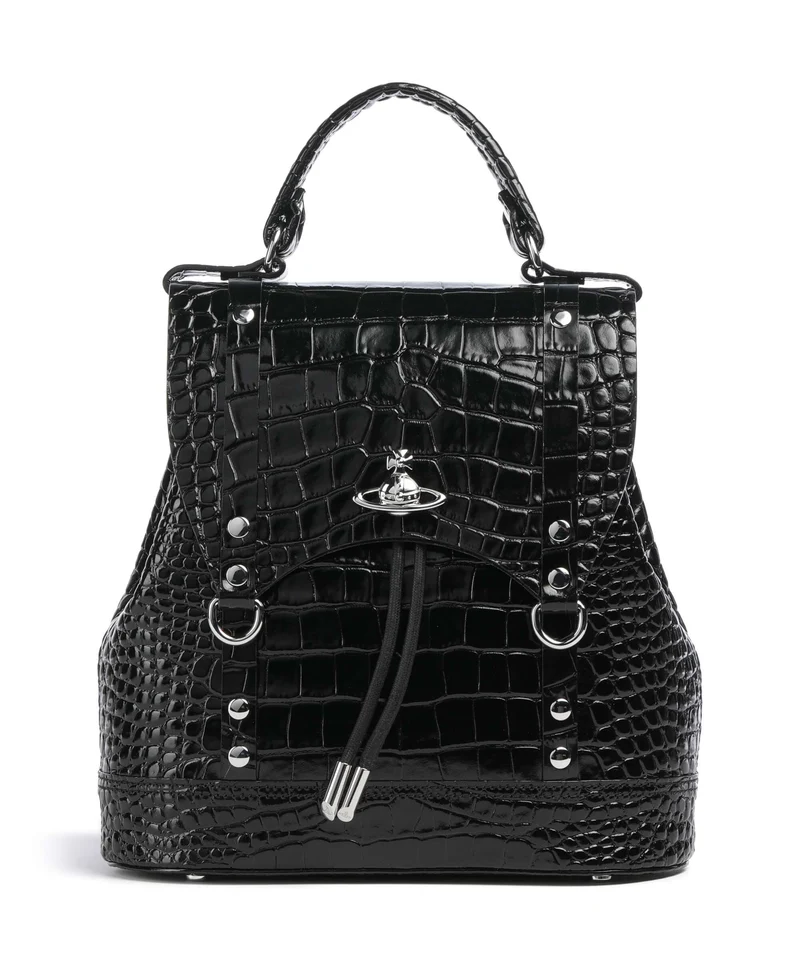 Vivienne Westwood Max Embossed Croc Small Mochila black