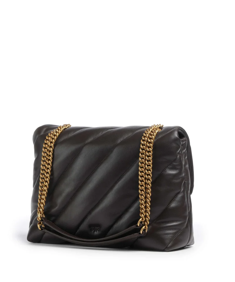 Pinko Love Puff Big Bolso de hombro marrone marasca/antique gold
