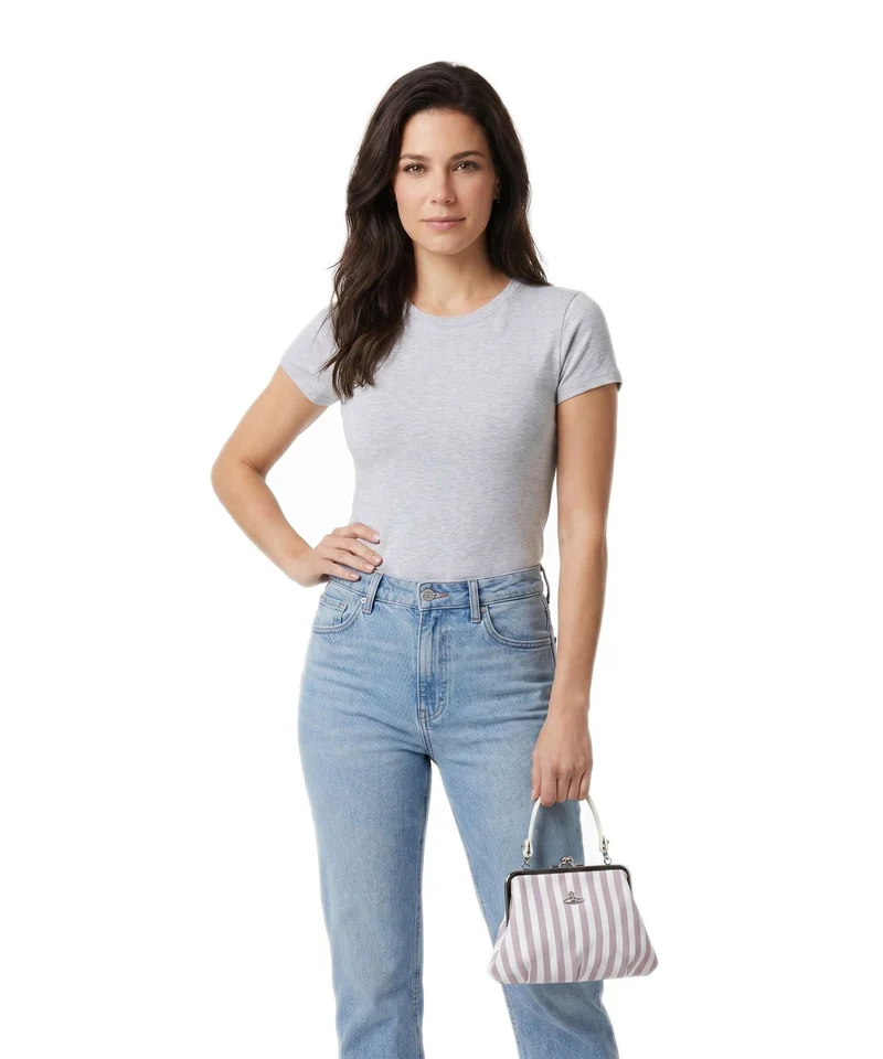 Vivienne Westwood Granny Frame Classic Oxford Shirt Bolso de mano burgundy stripe