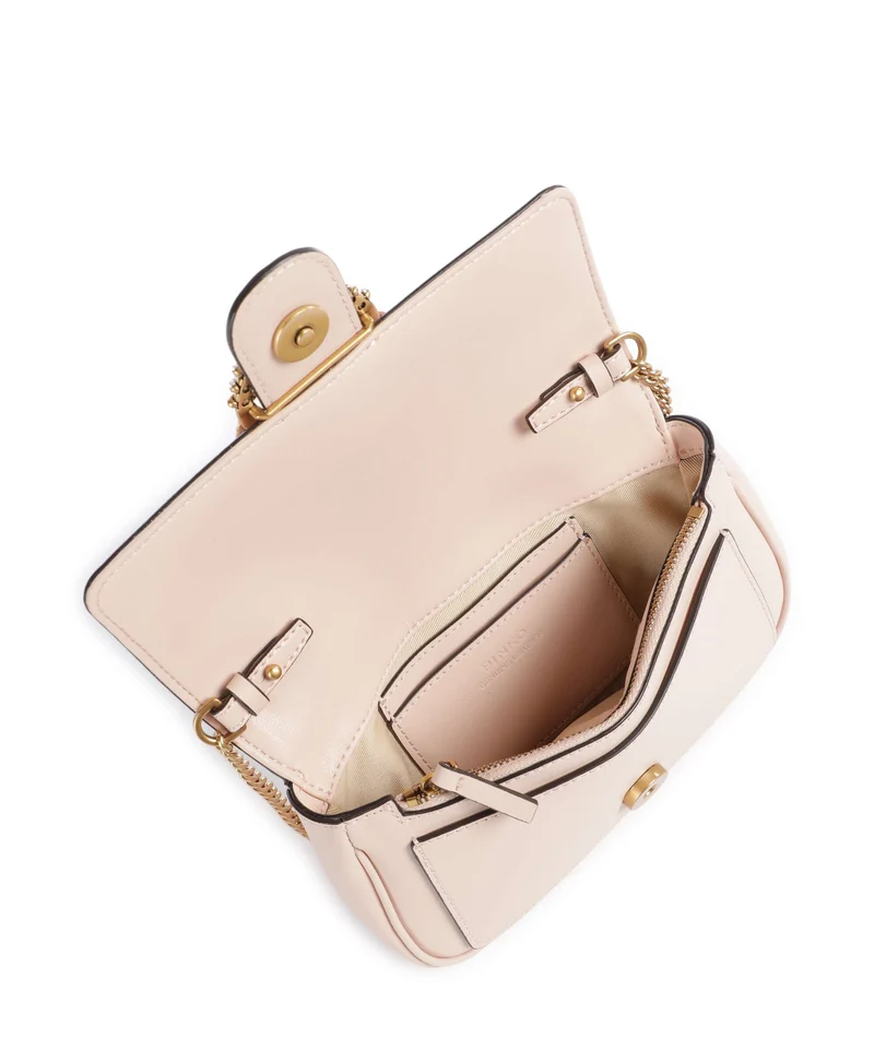 Pinko Love One Pocket New Buckle Bandolera rosa cammeo/antique gold