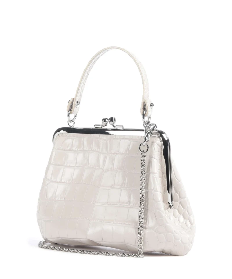 Vivienne Westwood Granny Frame Embossed Croc Bolso de mano pearl white