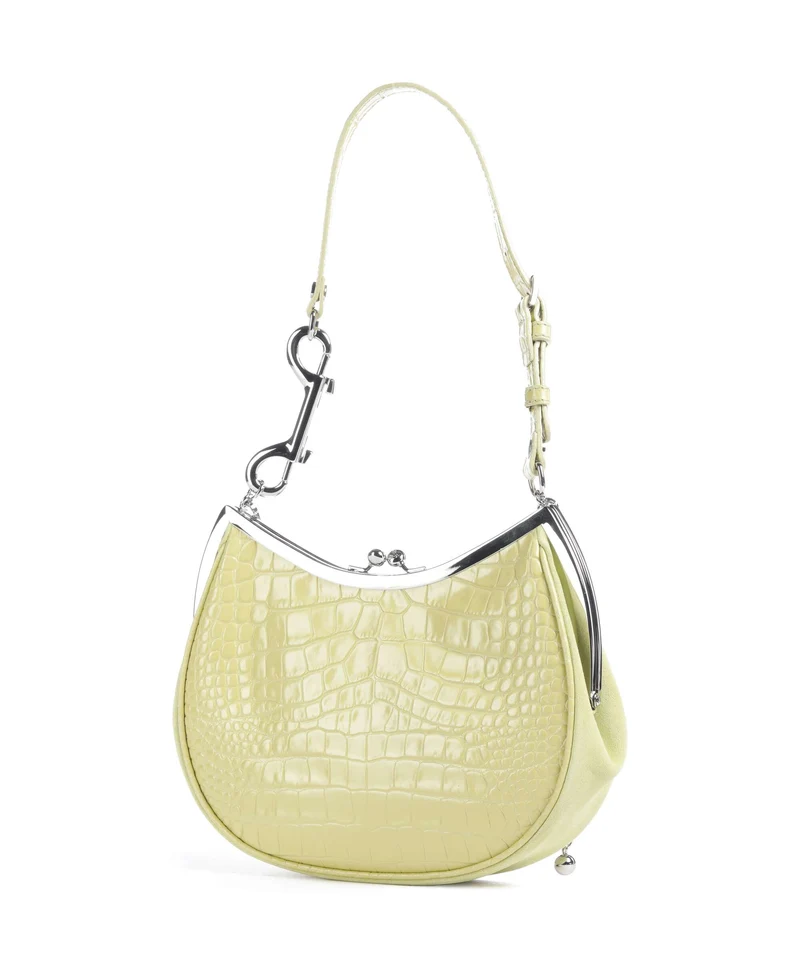 Vivienne Westwood Charm Frame Embossed Croc Bolso de hombro lime green