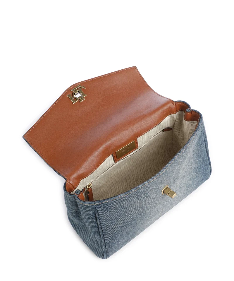 Lauren Ralph Lauren Farrah Small Bolso de mano oxford blue/lauren tan