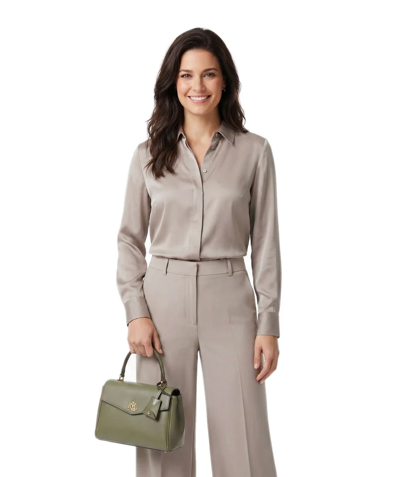 Lauren Ralph Lauren Farrah Small Bolso de mano sage green