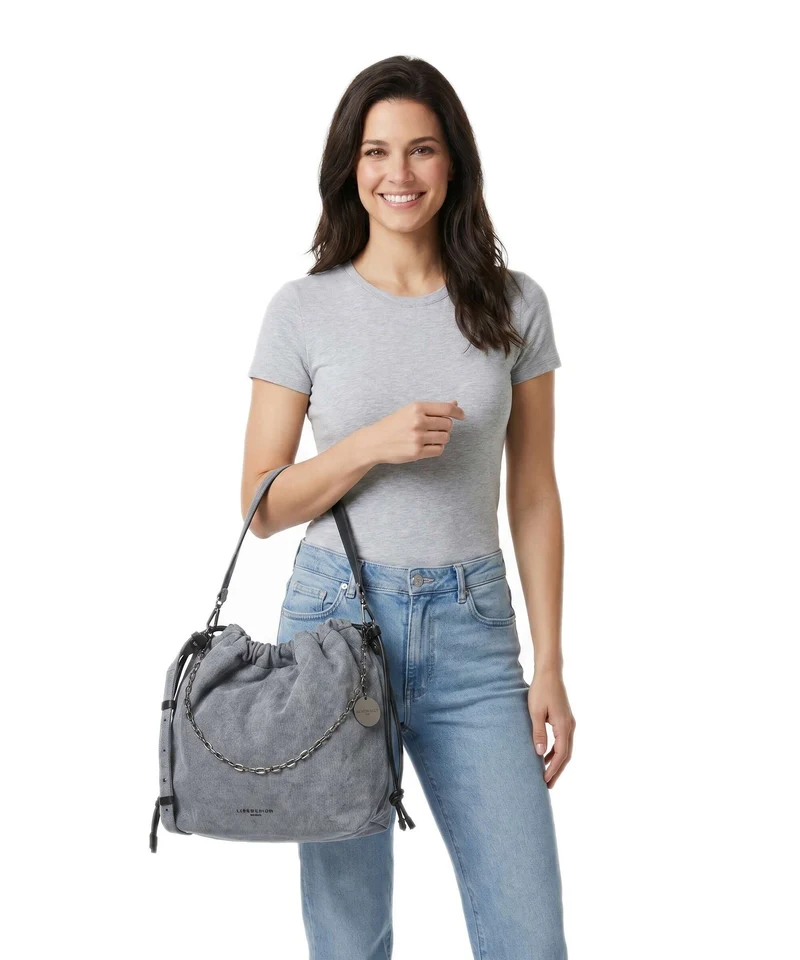 Liebeskind Lya II Denim M Bucket bolso de mano blue denim