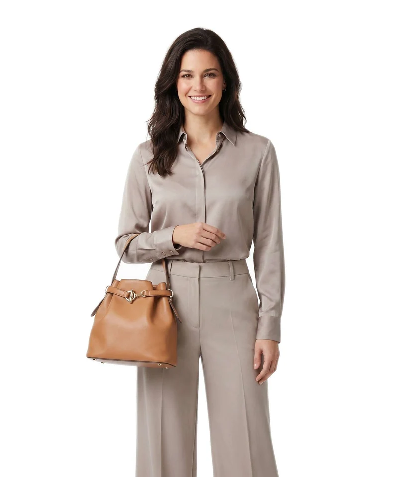 Lauren Ralph Lauren Blaike Medium Bucket bolso de mano classic caramel
