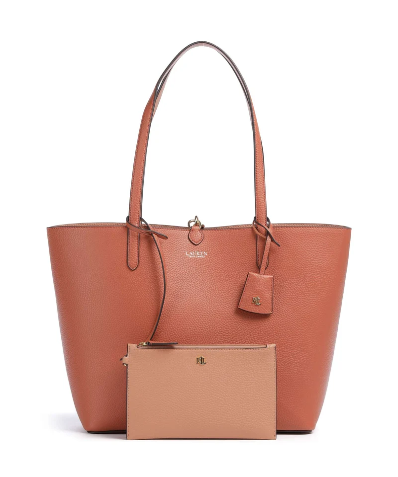 Lauren Ralph Lauren Medium Bolsa shopping red terracotta/pink sienna