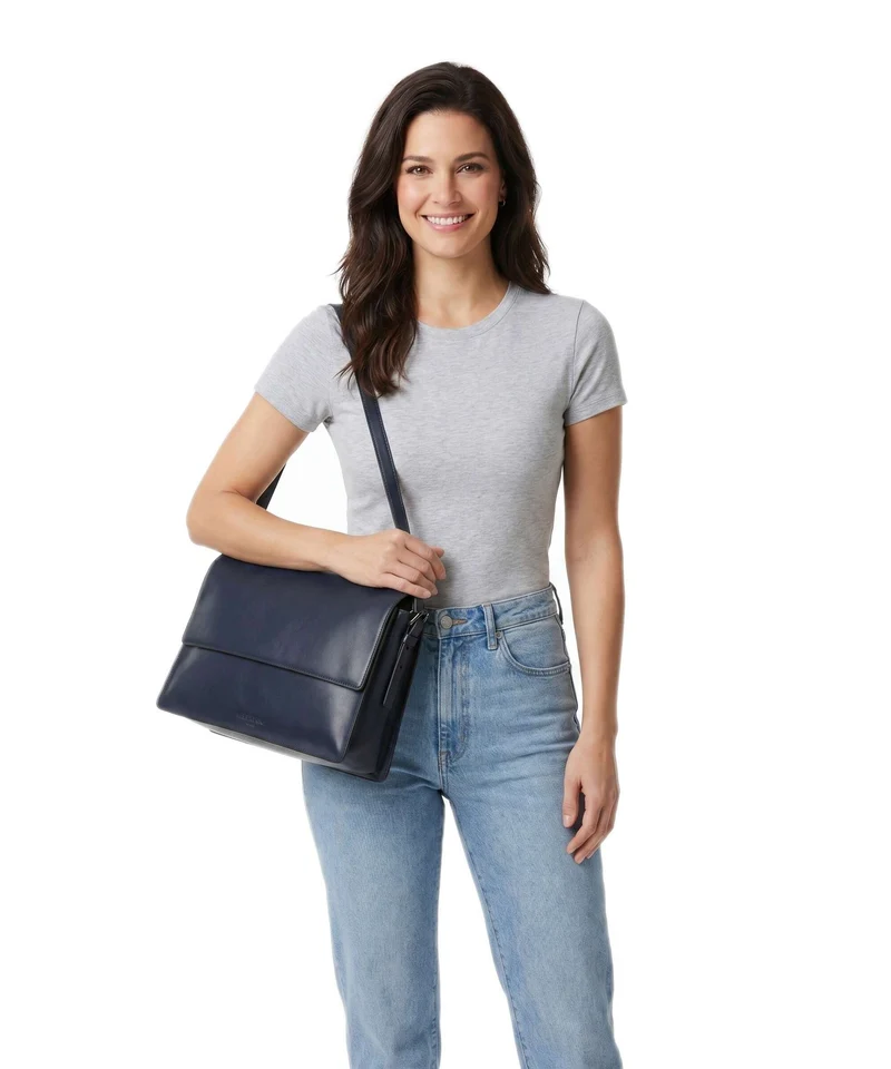 Liebeskind Audrey Recycled Soft Calf M Bolso de hombro peacoat