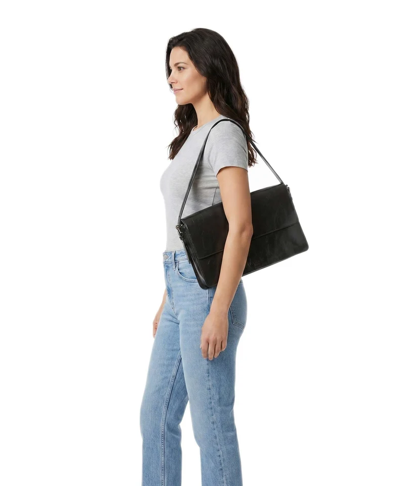 Liebeskind Audrey Recycled Lack Distressed M Bolso de hombro deep soil