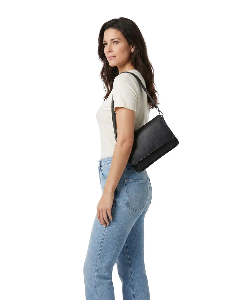 The Chesterfield Brand Wax Pull Up Cow Aviles Bolso de hombro black