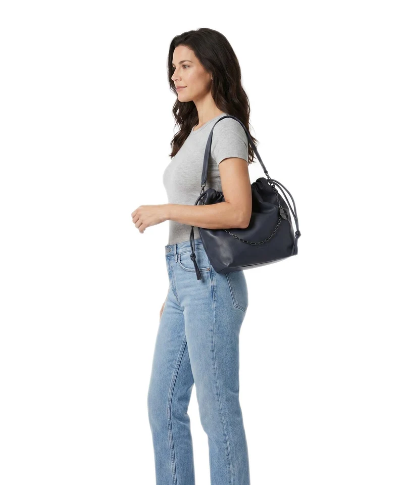 Liebeskind Lya II Small Pebble M Bucket bolso de mano peacoat