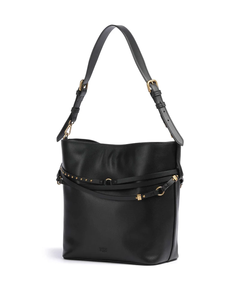 Pinko Belt Classic Bucket bolso de mano nero/antique gold