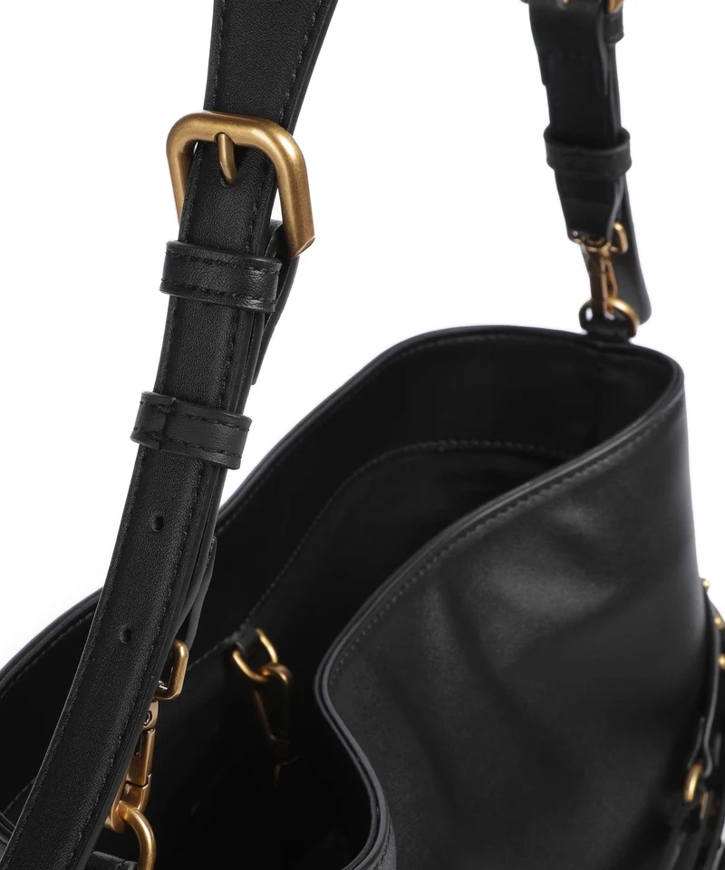 Pinko Belt Classic Bucket bolso de mano nero/antique gold