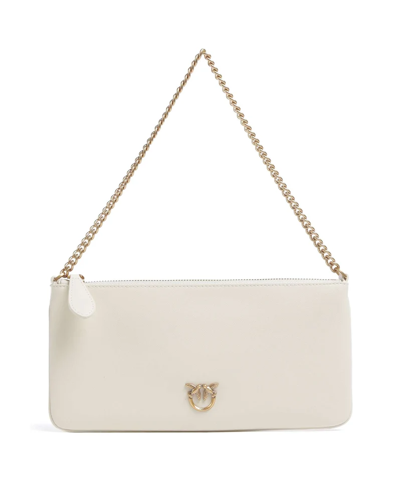 Pinko Flat Horizontal Bolso de hombro bianco seta/antique gold