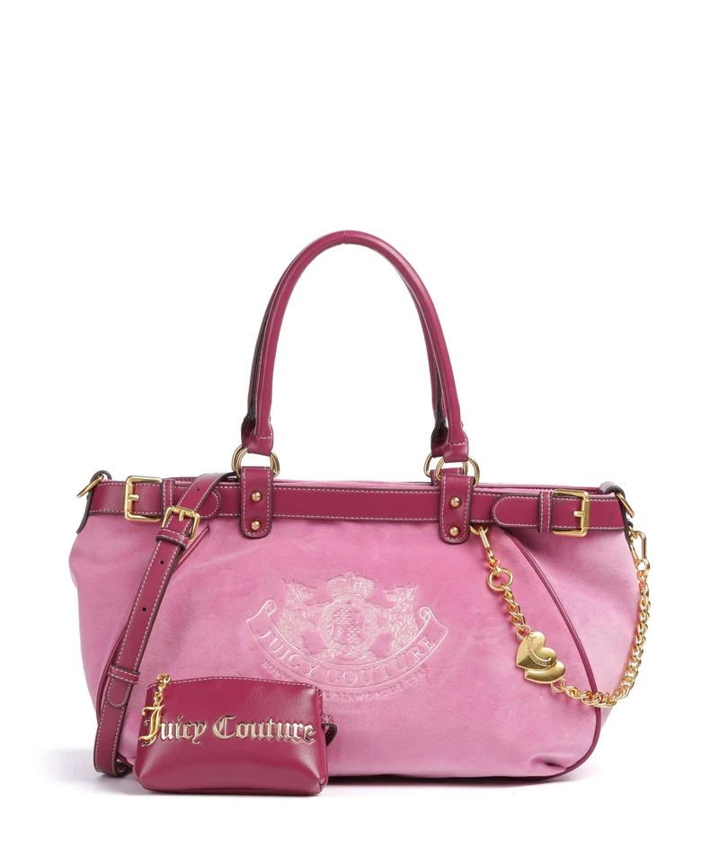 Juicy Couture Twig Narrative Velvet L Bolsa shopping super pink