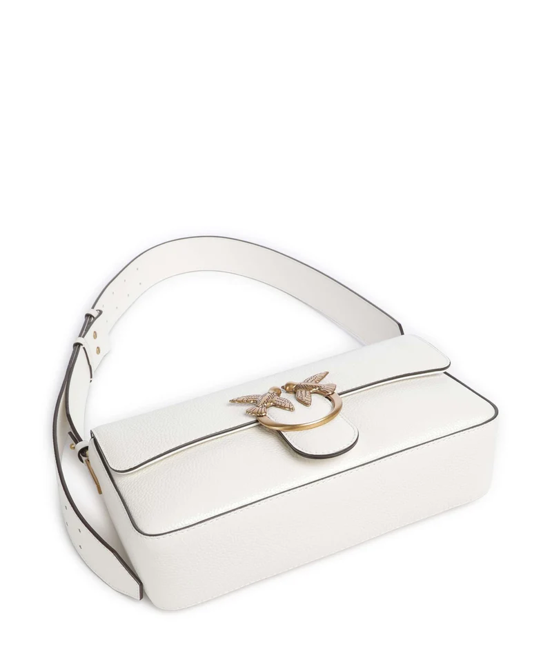 Pinko Love One Classic Slouchy Bolso de hombro bianco nembo/antique gold