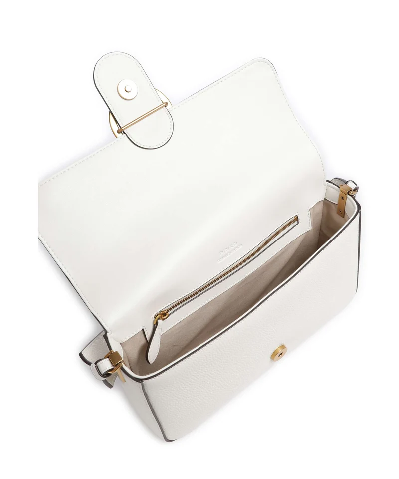 Pinko Love One Classic Slouchy Bolso de hombro bianco nembo/antique gold