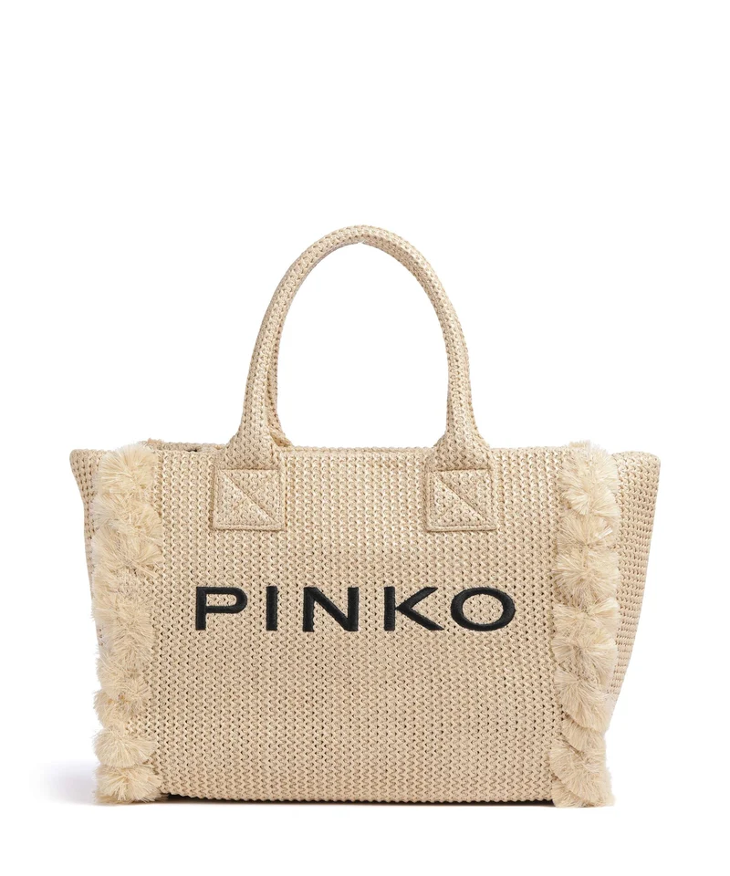 Pinko Beach Bolso de mano paglia/nero/antique gold