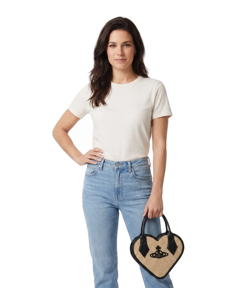 Vivienne Westwood Josephine Heart Bolso de mano natural