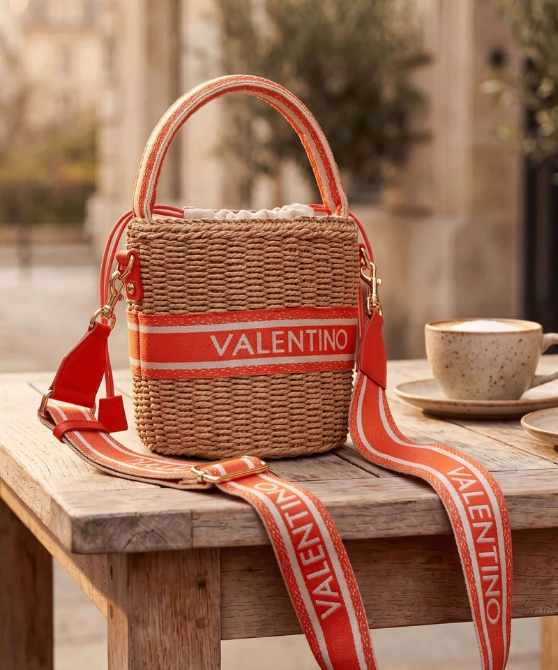 Valentino Bags Boho Bucket bolso de mano naturale/arancio