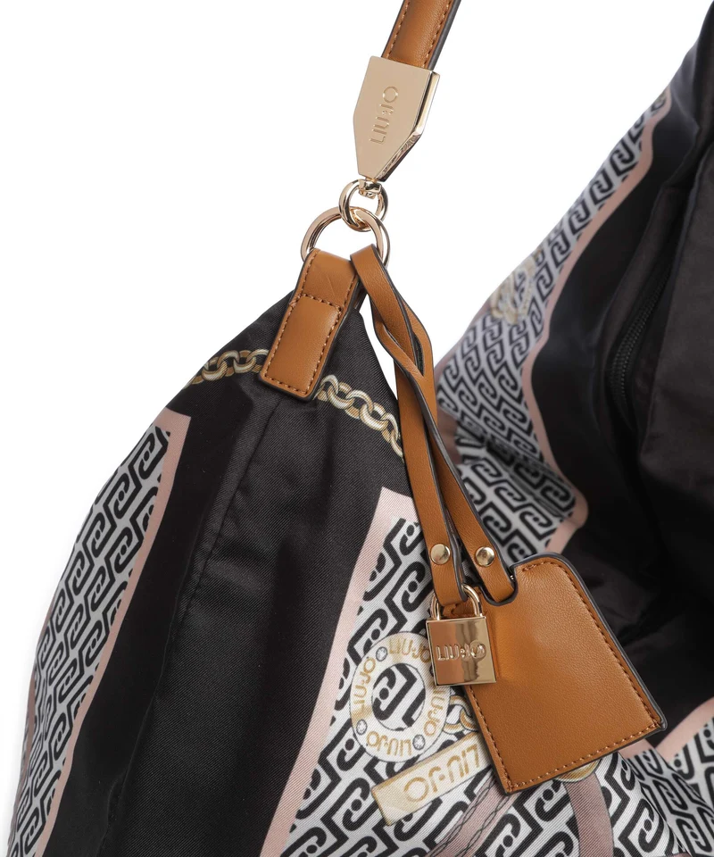 Liu Jo Foulard Bolso de hobo st metall nero