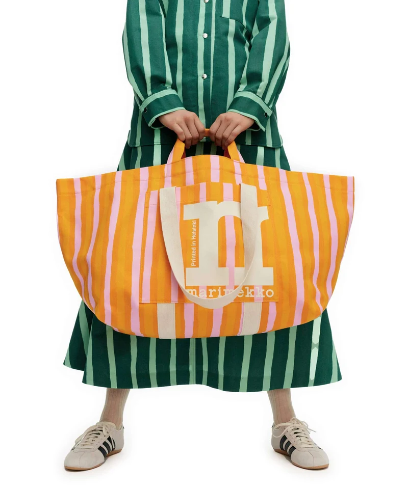 Marimekko Mono City XL Bolsa shopping orange/pink