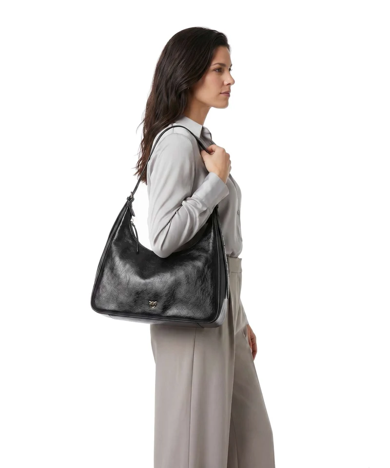 Pinko Miss Pinko Classic Bolso de hobo nero limousine/oro