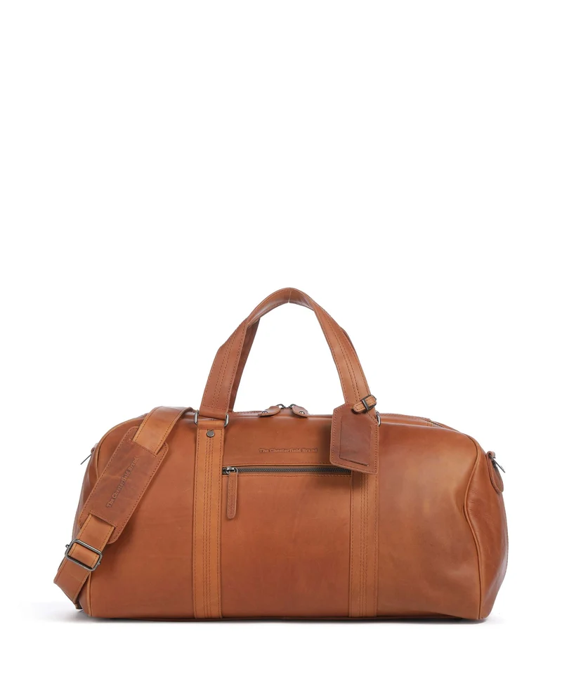 The Chesterfield Brand Wax Pull Up Cow Rivaro Bolsa de fin de semana cognac