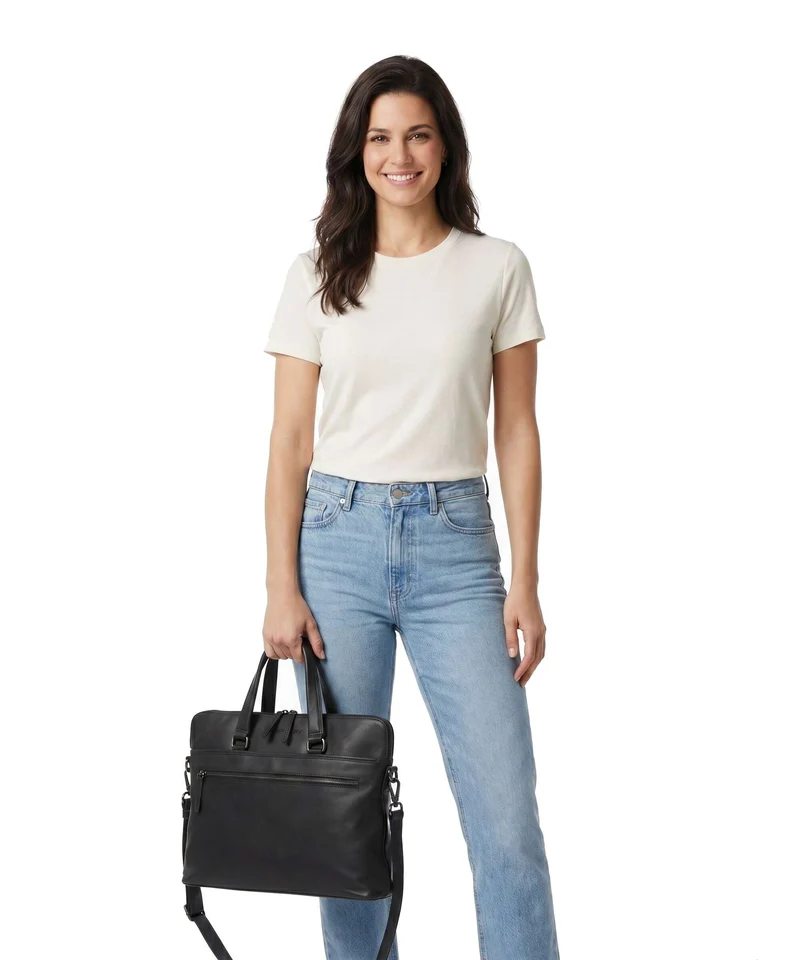The Chesterfield Brand Wax Pull Up Cow Elvas Bolso para portátil black