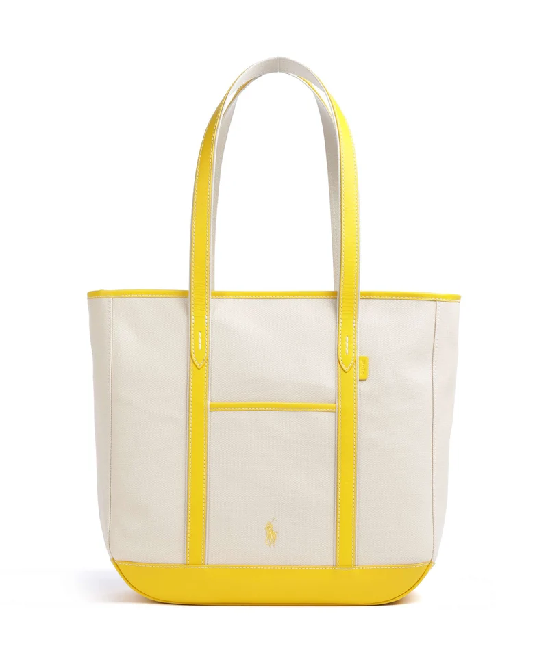 Polo Ralph Lauren Canvas Medium Bolsa shopping ecru/racing yellow