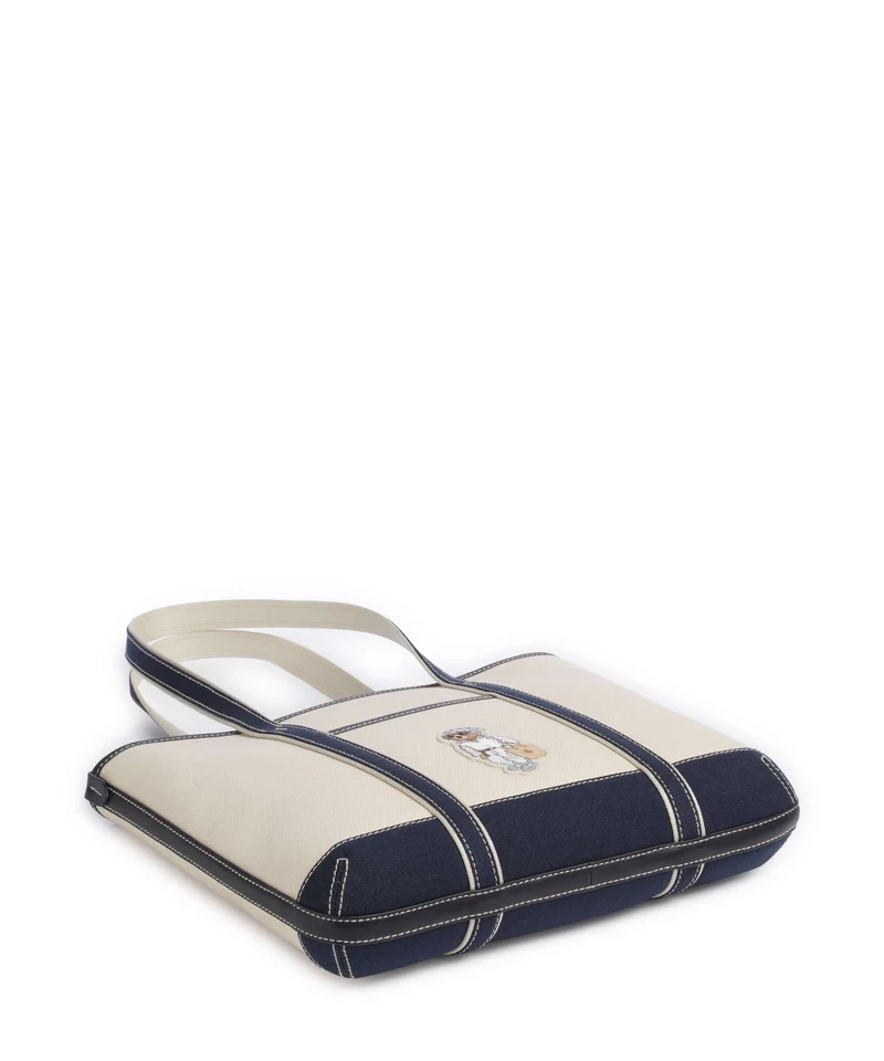Polo Ralph Lauren Canvas Small Bolsa shopping ecru/newport navy