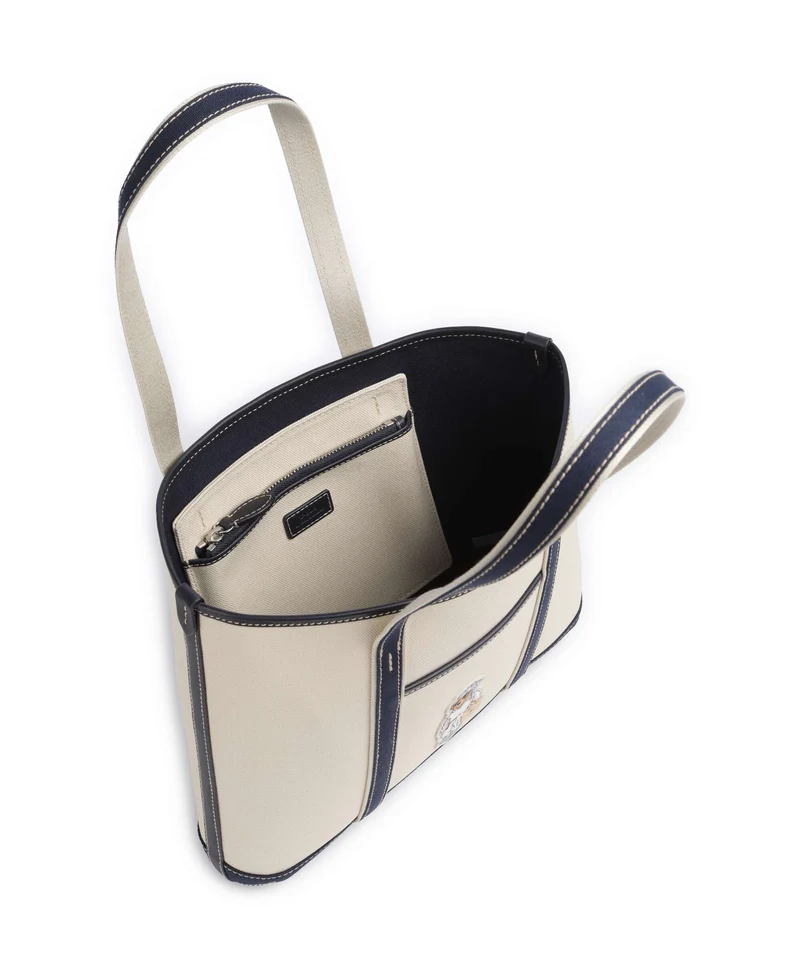 Polo Ralph Lauren Canvas Small Bolsa shopping ecru/newport navy