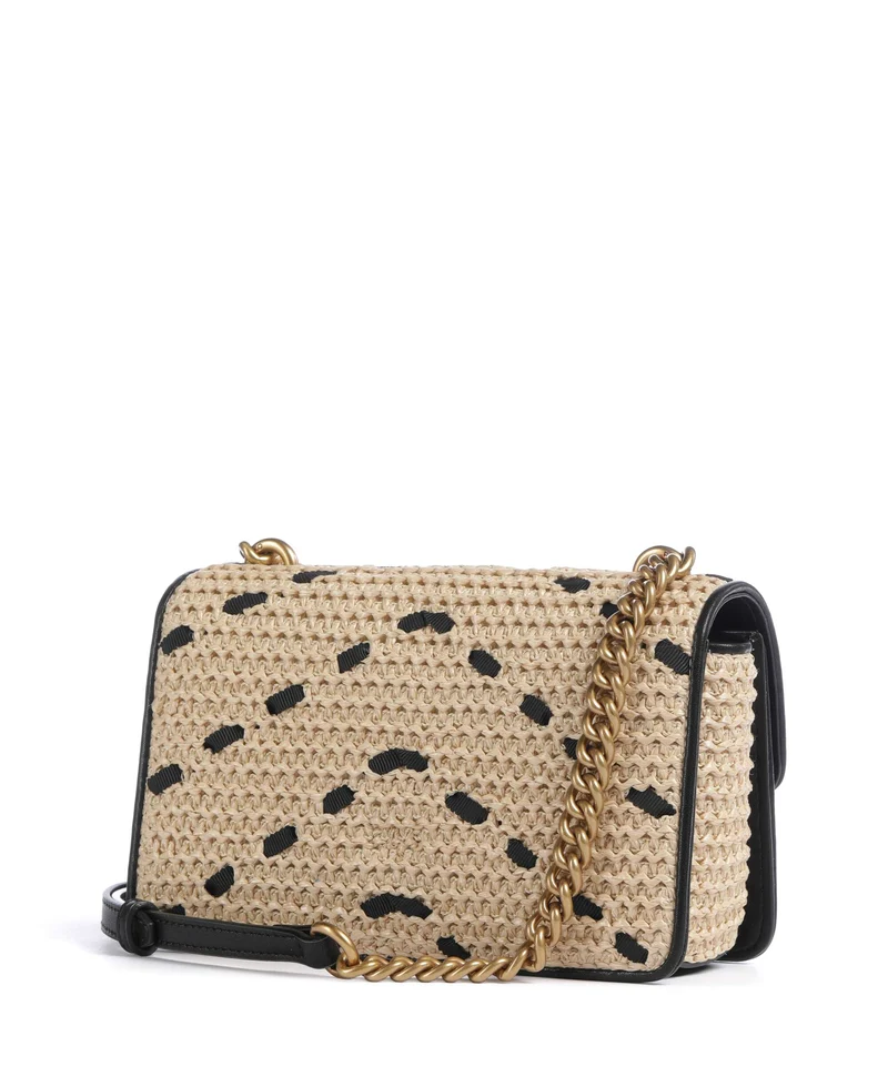 Pinko Love One Mini Bandolera paglia/nero/antique gold