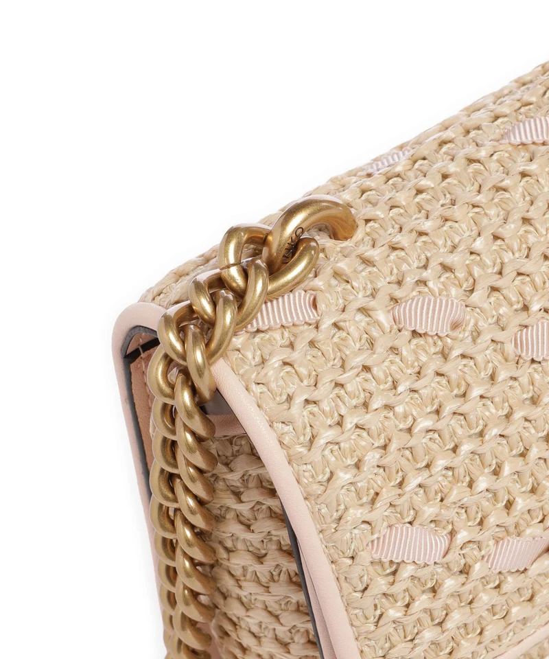 Pinko Love One Mini Bandolera paglia/rosa/antique gold
