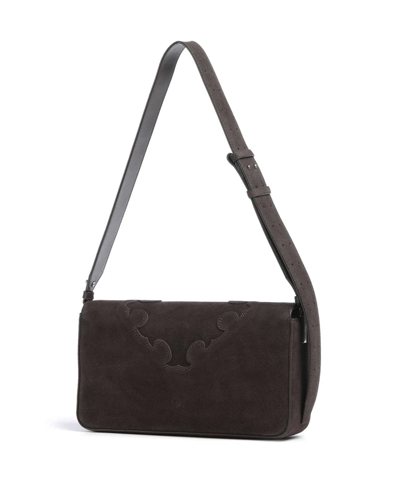 Pinko Love One Classic Slouchy Bolso de hombro marrone/chicco di caffe/old silver