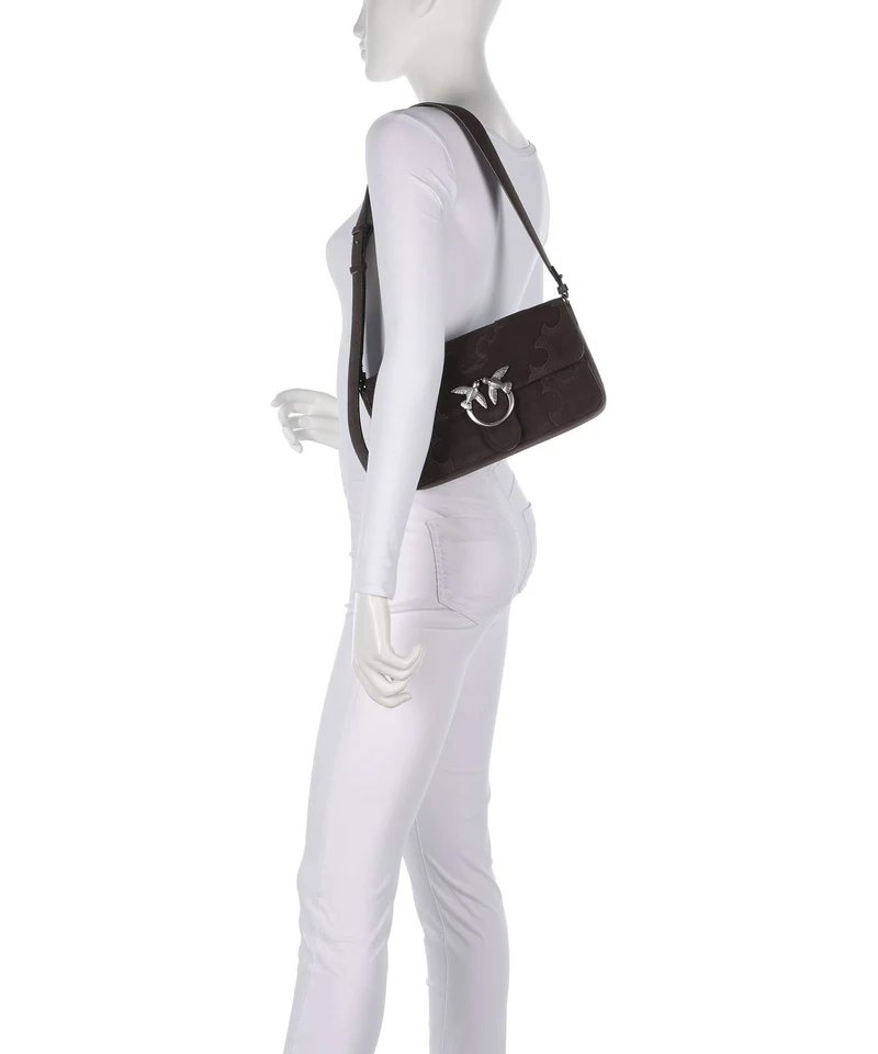 Pinko Love One Classic Slouchy Bolso de hombro marrone/chicco di caffe/old silver