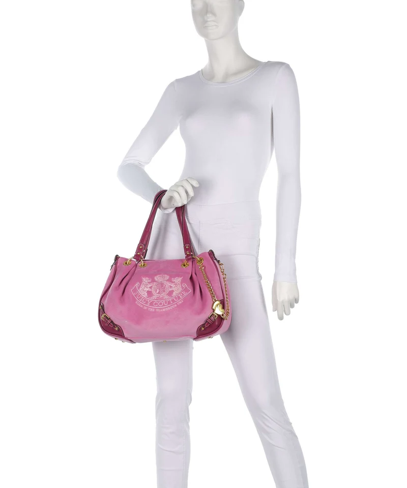 Juicy Couture Twig Narrative Velvet M Bolso de hobo super pink