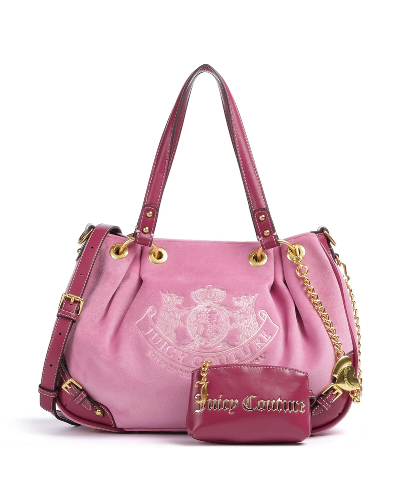 Juicy Couture Twig Narrative Velvet M Bolso de hobo super pink