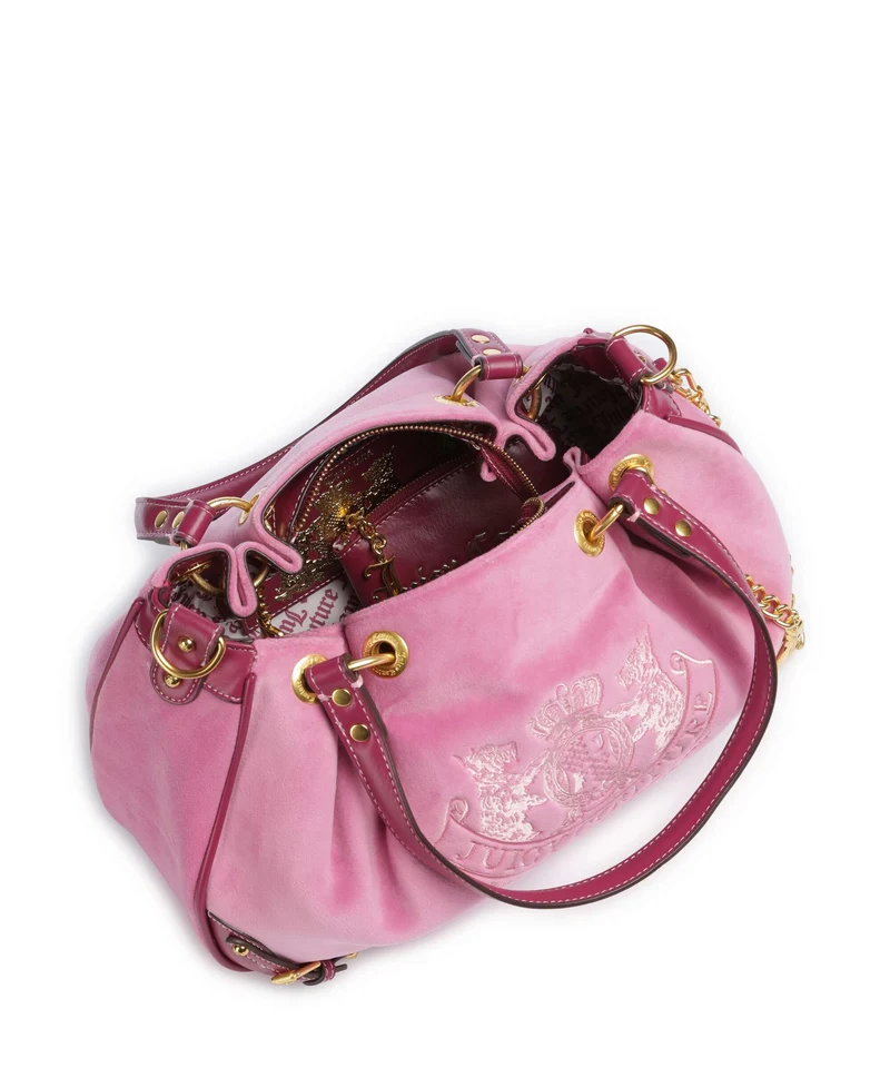 Juicy Couture Twig Narrative Velvet M Bolso de hobo super pink