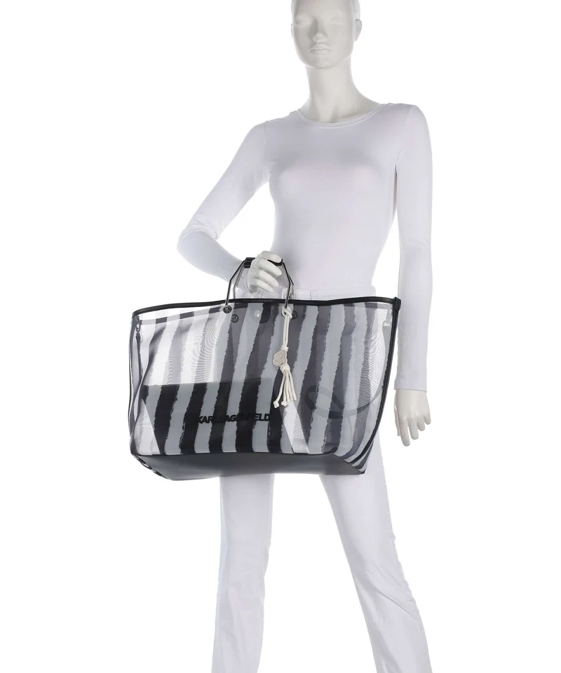 Karl Lagerfeld Ikon XXL Bolso de mano black stripes