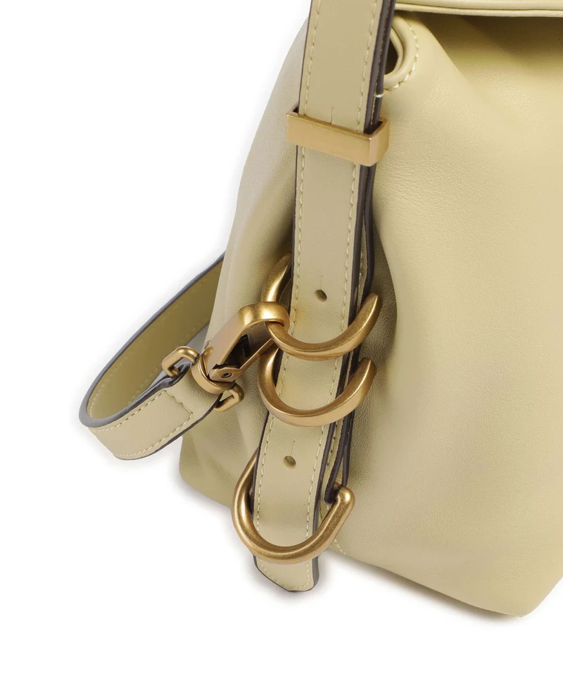 Pinko Saddle Horizontal Mini Bolso de hombro giallo vaniglia/antique gold
