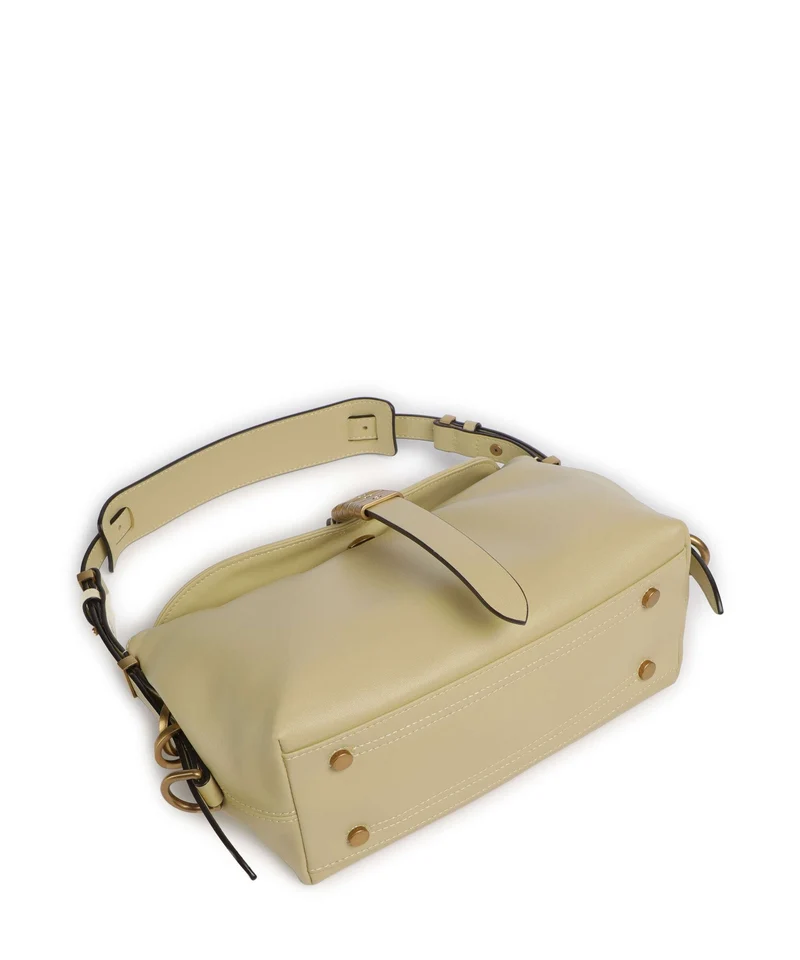 Pinko Saddle Horizontal Mini Bolso de hombro giallo vaniglia/antique gold