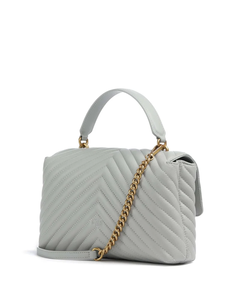 Pinko Love Lady Puff Classic Bolso de mano grigio perla/antique gold